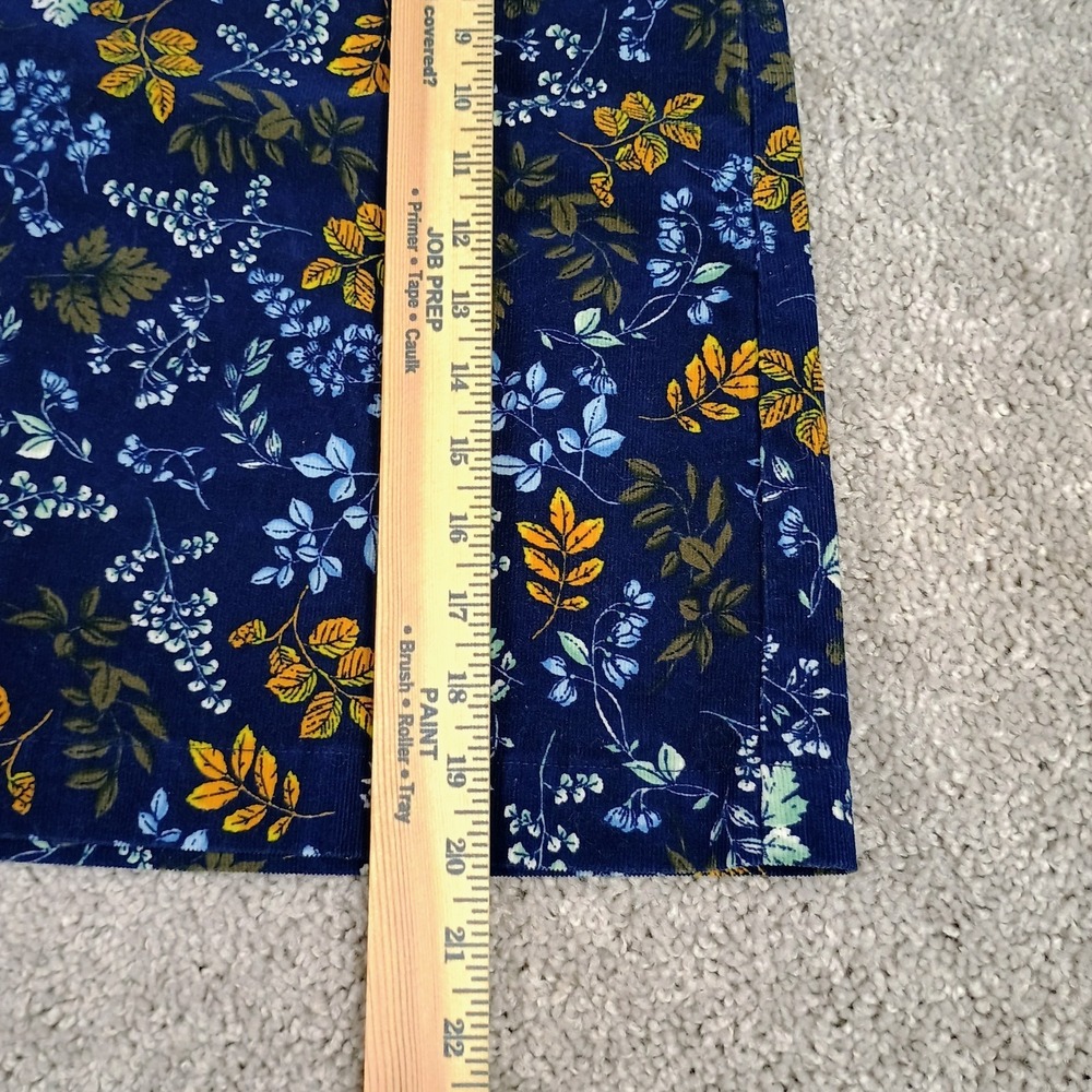 Talbots Womens Navy Corduroy Pencil Skirt Leaves Floral Pockets Side Zip Size 6 - Picture 12 of 13